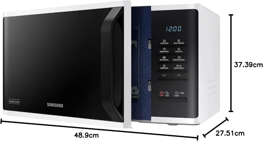 Samsung Microwave MS23K3513Aw solo dimensions mourixa qatar.webp