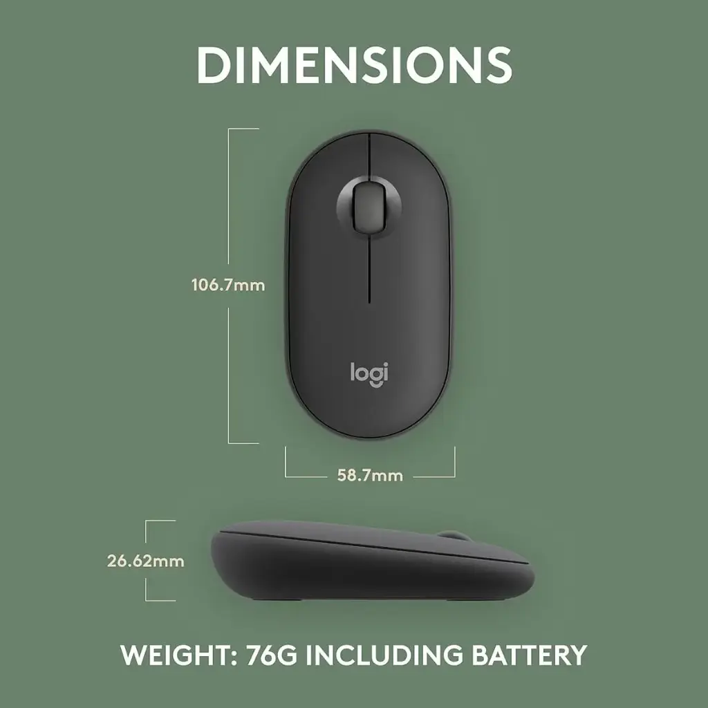 Logitech Pebble 2 M350s Mouse dimensions mourixa qatar.webp