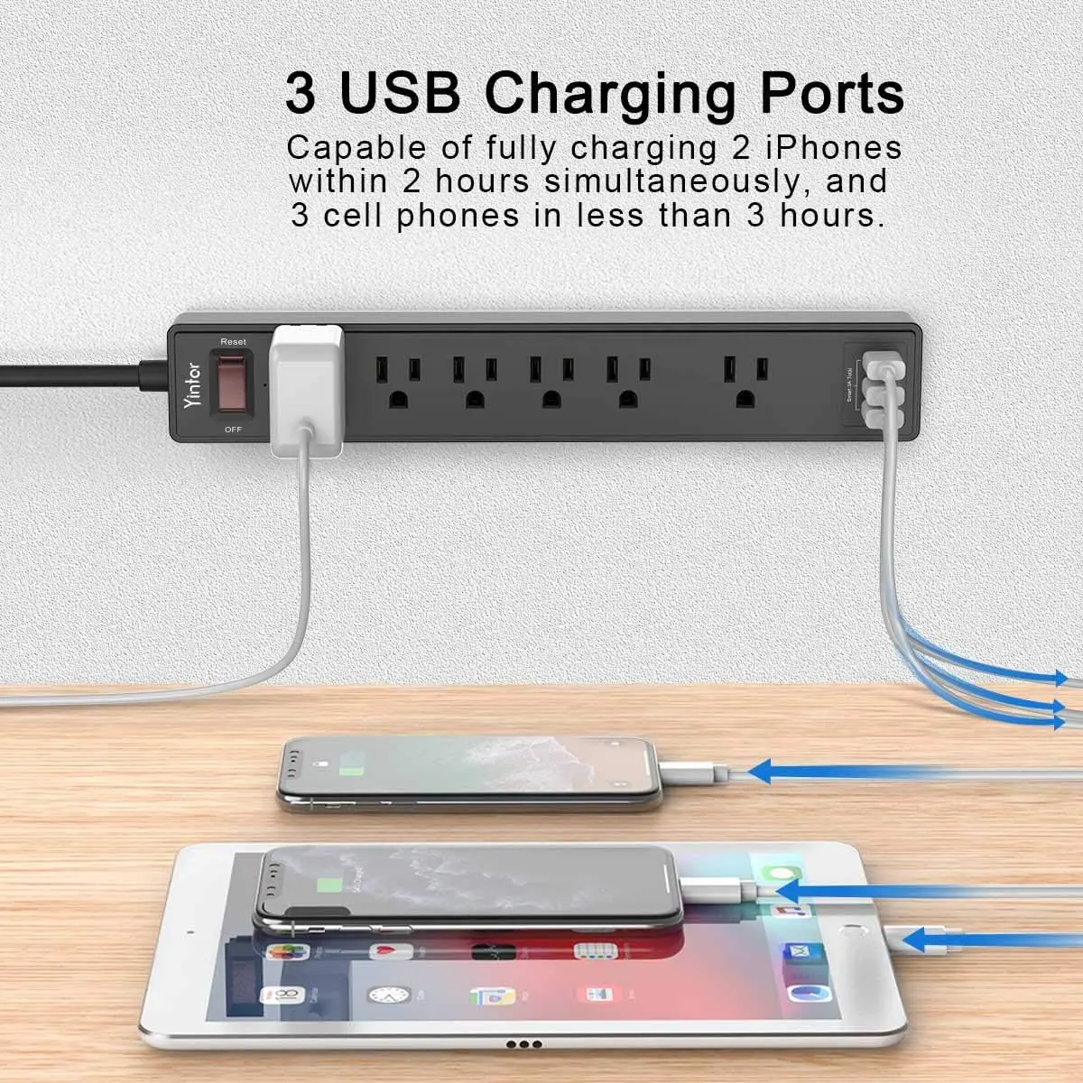 Mourixa-6Ft Power Strip Surge Protector - Yintar-04.webp
