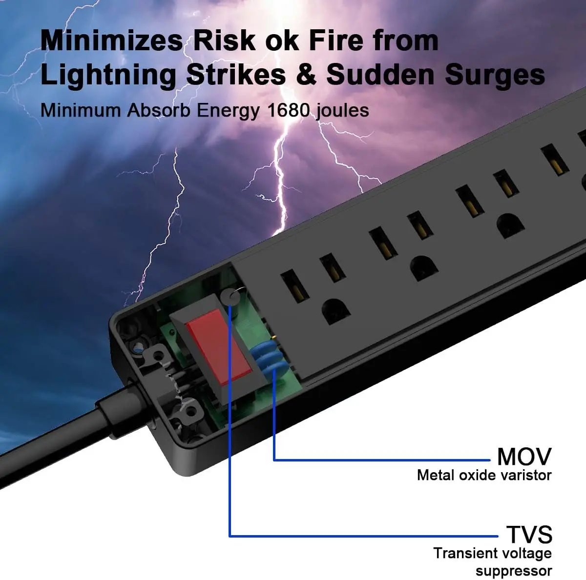 Mourixa-6Ft Power Strip Surge Protector - Yintar-05.webp