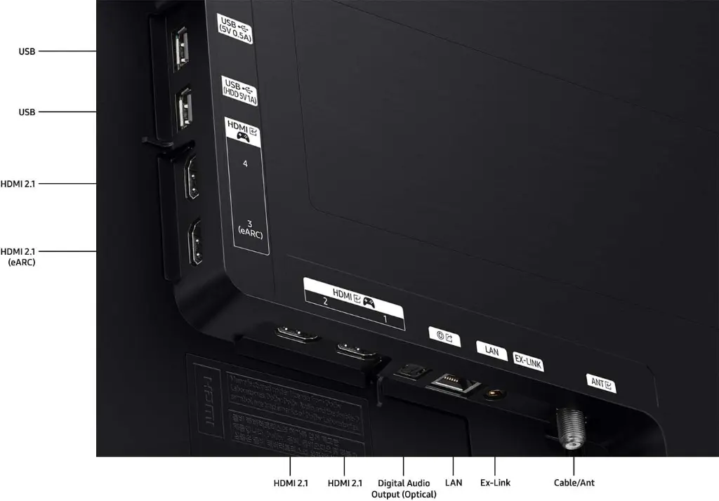 Samsung OLED TV, 83 inches, QA83S90DAEXZN back options mourixa qatar.webp