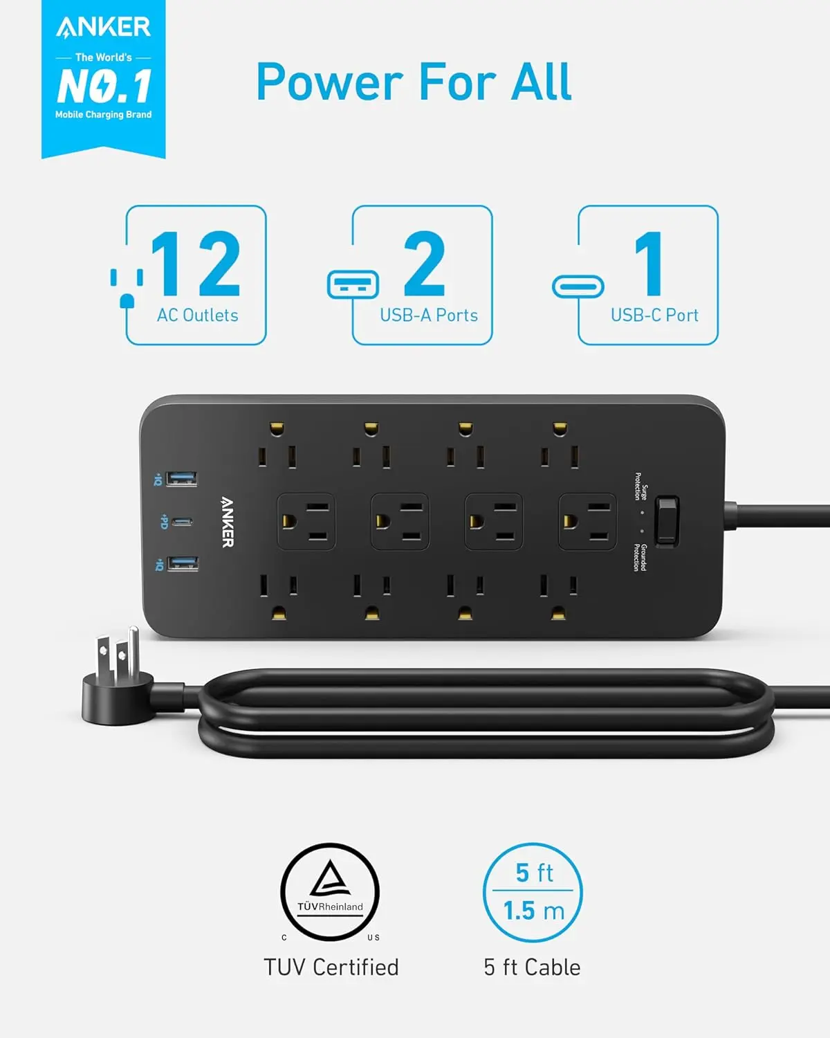 Mourixa-Surge Protector Power Strip (2100J), Anker-02.webp