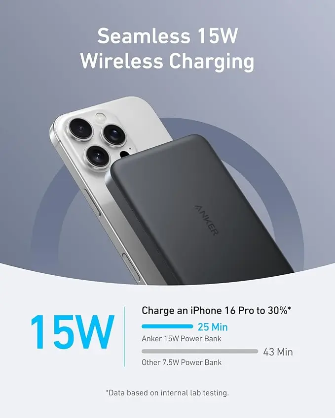 Anker Maggo Ultra Slim Power Bank 10000mAh 30W With Cable 15W Mag Safe - Black mourixa qatar 2.webp