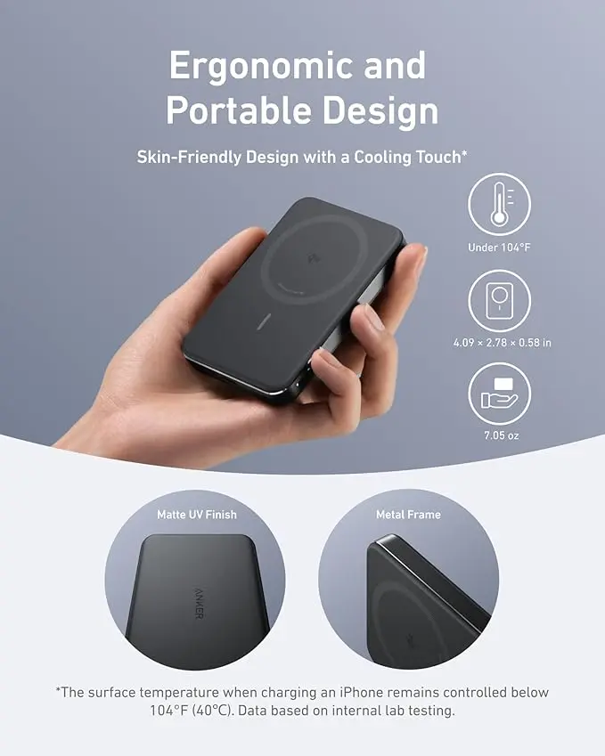 Anker Maggo Ultra Slim Power Bank 10000mAh 30W With Cable 15W Mag Safe - Black mourixa qatar 3.webp