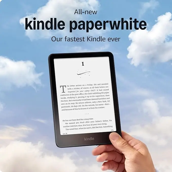 Amazon Kindle Paperwhite 16 GB 7-Inch E-Reader (12th Gen) (with Ads) - Black mourixa qatar 1.webp