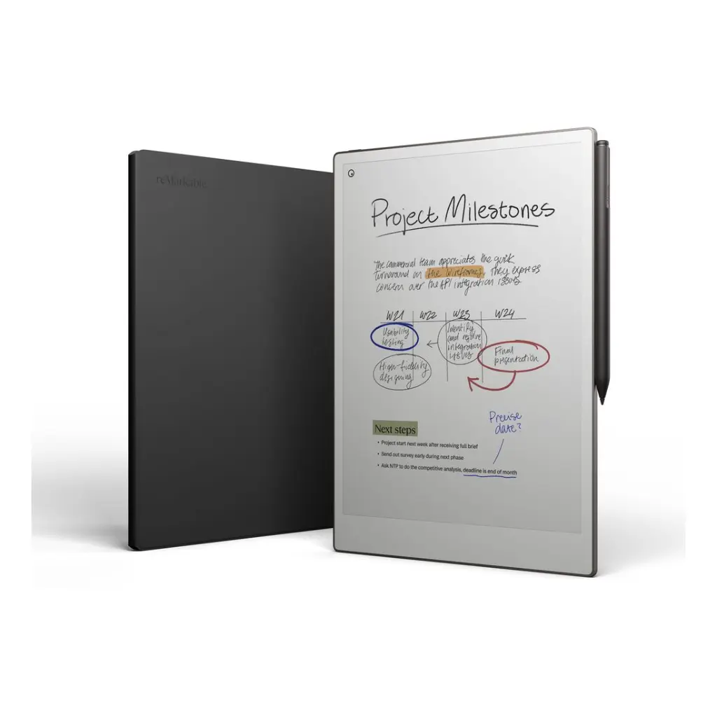 reMarkable PaperPro + MarkerPlus + BookFolio Pro Leather Black mourixa qatar 2.webp