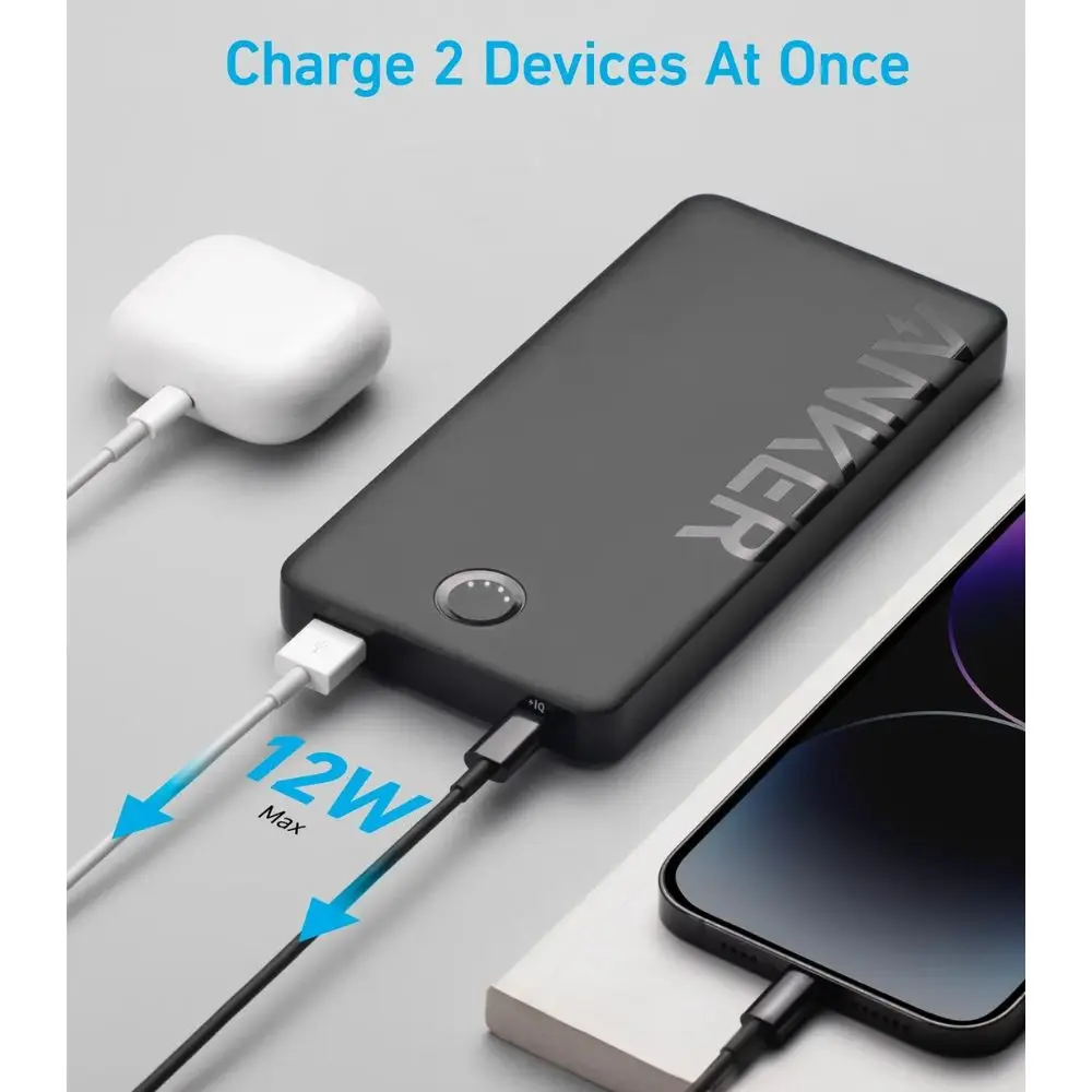 Anker 323 Power Bank (PowerCore PIQ 10K) (Black) mourixa qatar 1.webp