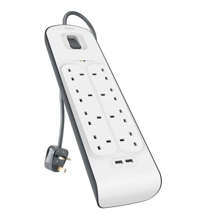 Belkin 8‑Outlet + 2 USB‑A Surge Protector mourixa qatar 1.webp