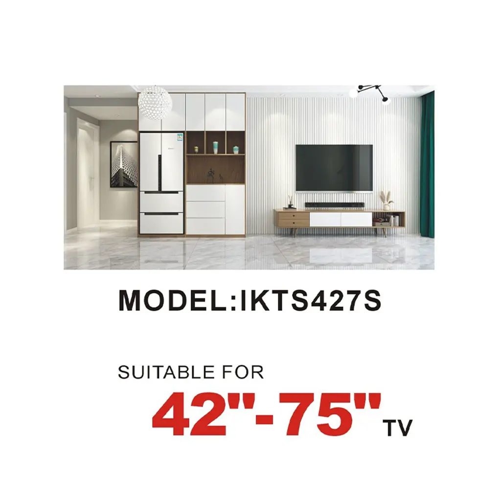 Ikon Fixed TV Wall Bracket, 42 to 75 inches, Black, IKTS427S mourixa qatar 1.webp