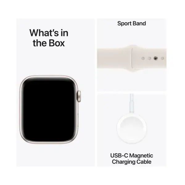 Apple Watch SE GPS 44mm – Starlight Aluminium Case – With Starlight Sport Band - M-L- Mourixa Qatar-3.webp