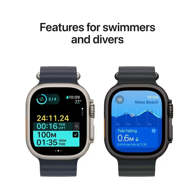 Apple Watch Ultra 2 (2024) GPS + Cellular 49mm Black Titanium Case with Black Ocean Band Mourixa qatar-5.webp