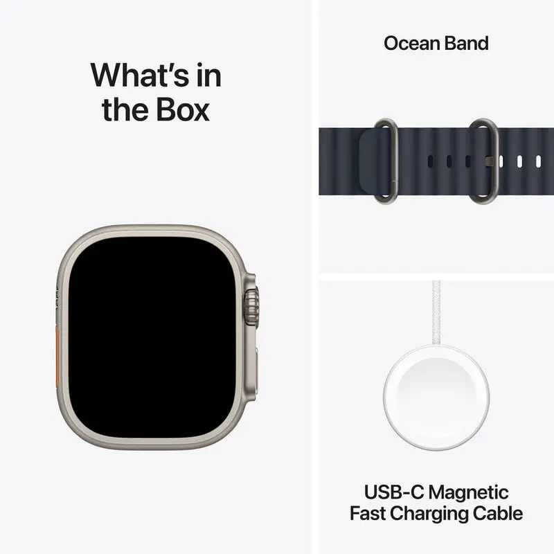 Apple Watch Ultra 2 (2024) GPS + Cellular 49mm Black Titanium Case with Black Ocean Band Mourixa qatar-1.webp