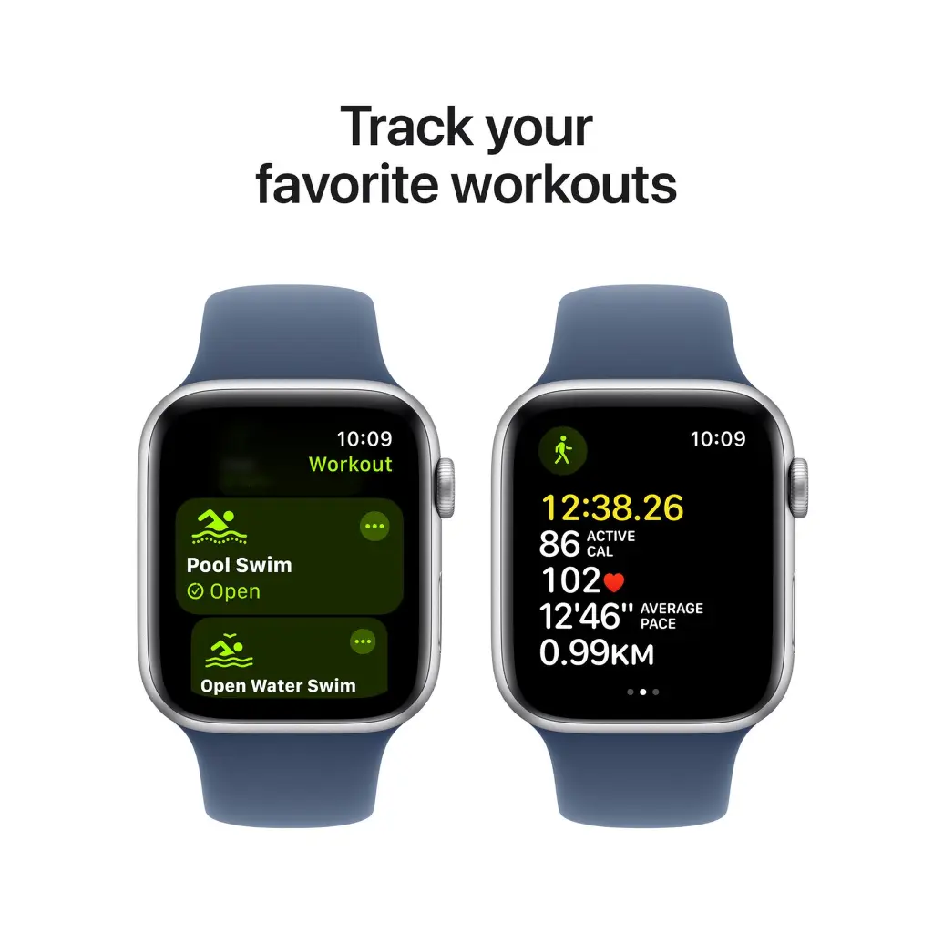 Apple Watch SE GPS 44mm – Silver Aluminium Case – With Denim Sport Band - M-L-Mourixa Qatar-3.webp