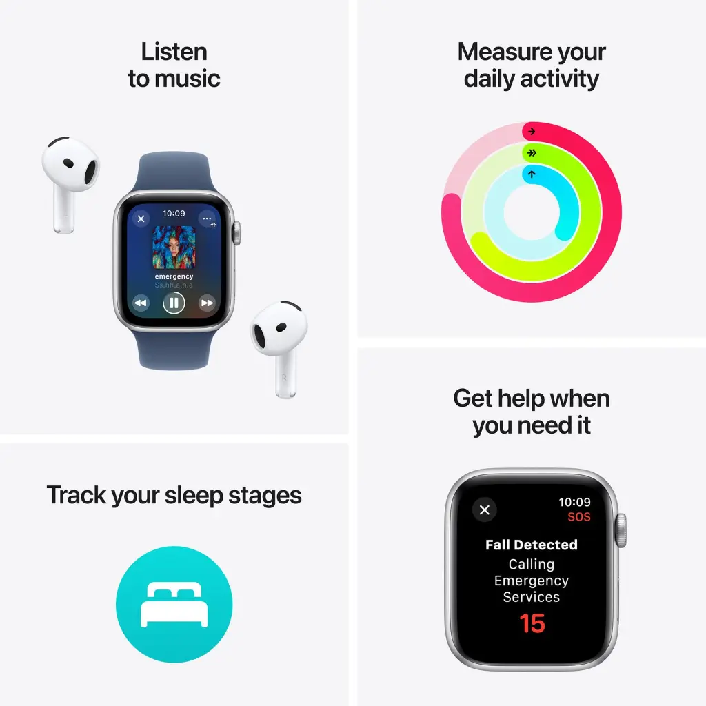 Apple Watch SE GPS 44mm – Silver Aluminium Case – With Denim Sport Band - M-L-Mourixa Qatar.webp