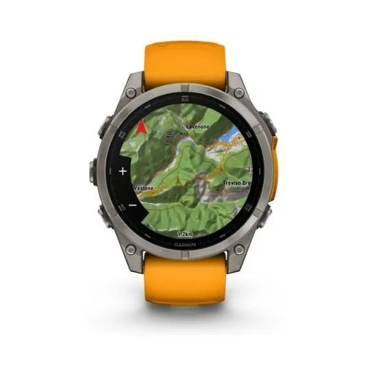 Garmin Fenix 8 47mm AMOLED Sapphire Titanium Smartwatch - Spark Orange-Graphite Silicone Band Mourixa Qatar-3.webp