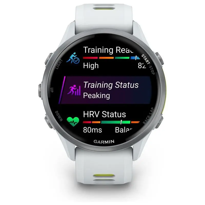 Garmin Forerunner 970 Titanium Smartwatch With Whitestone Case & Whitestone-Translucent Amp Yellow Band-Mourixa Qatar-4.webp