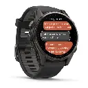 Garmin Fenix 8 43mm AMOLED Sapphire Carbon Gray DLC Titanium Smartwatch - Black-Pebble Gray Silicone Band-Mourixa Qatar-3.webp