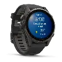 Garmin Fenix 8 43mm AMOLED Sapphire Carbon Gray DLC Titanium Smartwatch - Black-Pebble Gray Silicone Band-Mourixa Qatar-4.webp
