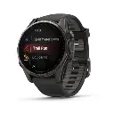 Garmin Fenix 8 43mm AMOLED Sapphire Carbon Gray DLC Titanium Smartwatch - Black-Pebble Gray Silicone Band-Mourixa Qatar-7.webp