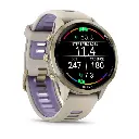 Garmin Forerunner 970 Soft Gold Titanium Smartwatch with French Gray Case & French Gray-Translucent Indigo Band-Mourixa Qatar-3.webp