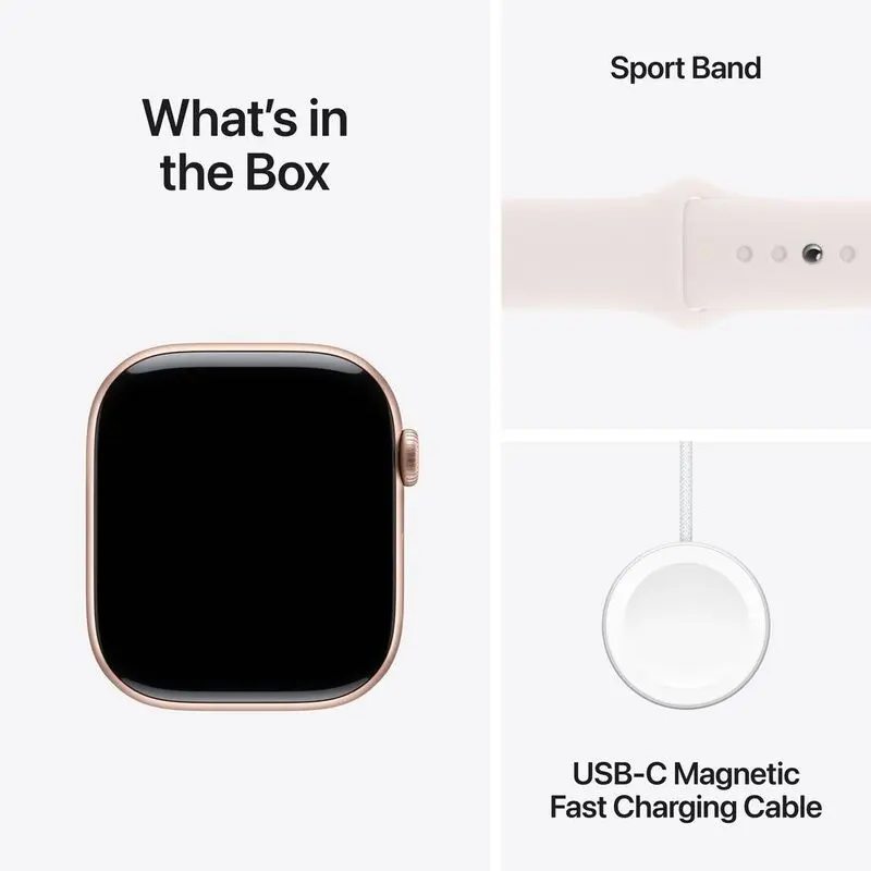Apple Watch Series 10 GPS 42mm Rose Gold Aluminium Case with Light Blush Sport Band - S-M Mourixa Qatar-1.webp