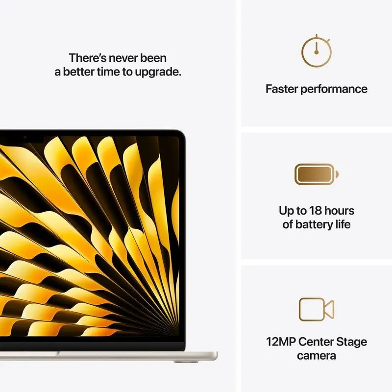 Apple 13-Inch Macbook Air M4 Chip with 10-Core CPU & 8-Core GPU-16GB-256GB SSD - Starlight (Arabic-English)-Mourixa Qatar-8.webp