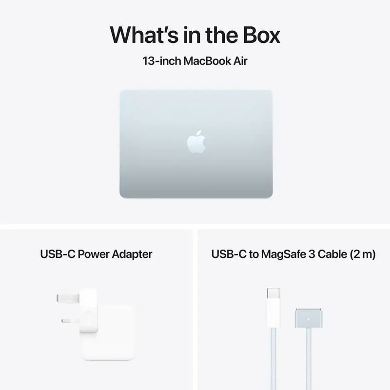 Apple 13-Inch Macbook Air M4 Chip with 10-Core CPU & 8-Core GPU-16GB-256GB SSD - Sky Blue (Arabic-English)-3.webp