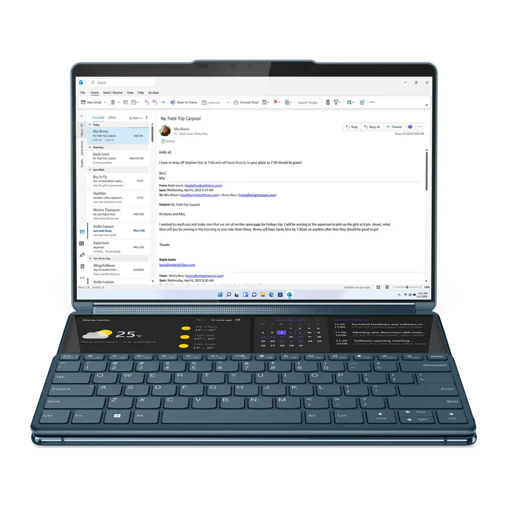 Lenovo Yoga Book 9-13IRU8,2-in-1 Laptop,Intel Core i7,2x13.3 inch OLED,16GB RAM,1TB SSD,Integrated Intel Iris Xe Graphics,Windows 11, 82YQ0025AX- Mourixa Qatar.webp