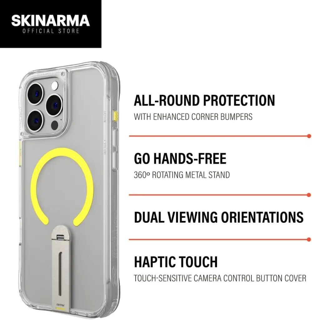 [SK-IP16PMHELCLR] Skinarma Iphone 16 Pro Max Helix (Mag-Charge + 360° Rotating Stand) Clear - Mourixa Qatar-4.webp