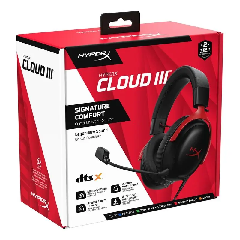 HyperX Cloud III Gaming Headset - Black-Red mourixa Qatar-5.webp
