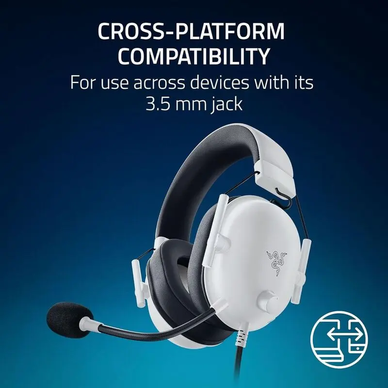 Razer Blackshark V2 X PlayStation Licensed Wired Gaming Headset - White mourixa Qatar-6.webp