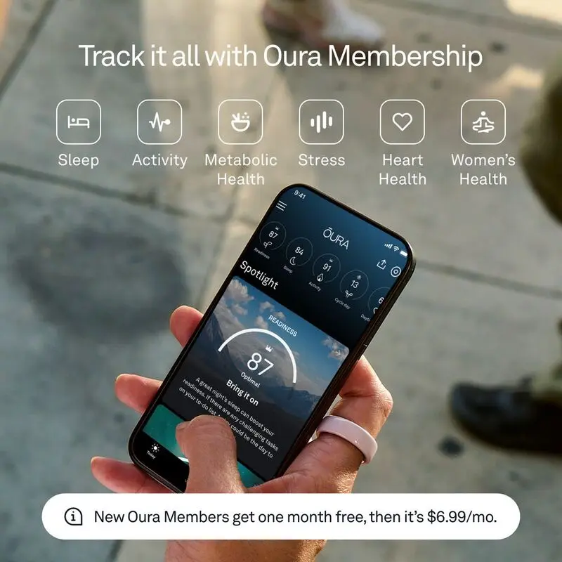Oura Ring 4 Ceramic Smart Ring Health Activity Tracker - Petal (Ring Size 7)- mourixa qatar-5.webp