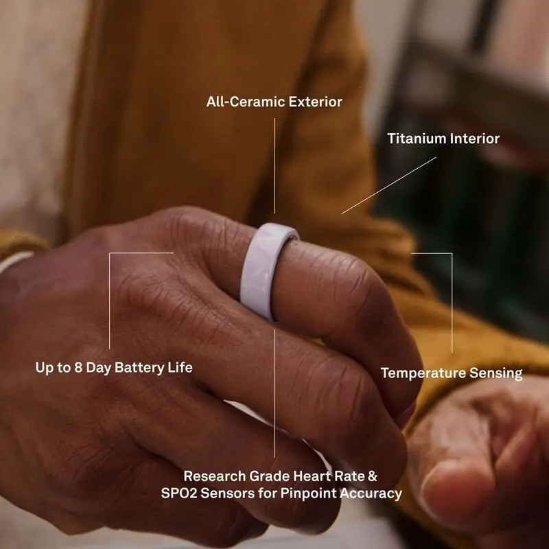 Oura Ring 4 Ceramic Smart Ring Health Activity Tracker - Petal (Ring Size 7)- mourixa qatar-2.webp