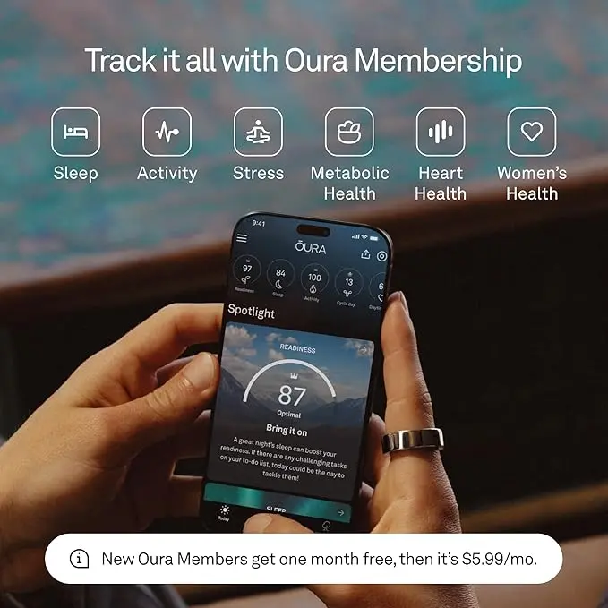 Oura Ring 4 Smart Ring Health Activity Tracker - Rose Gold (Ring Size 8)- mourixa qatar-3.webp