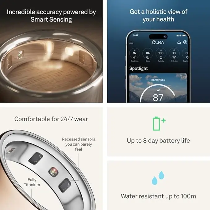 Oura Ring 4 Smart Ring Health Activity Tracker - Rose Gold (Ring Size 8)- mourixa qatar-4.webp