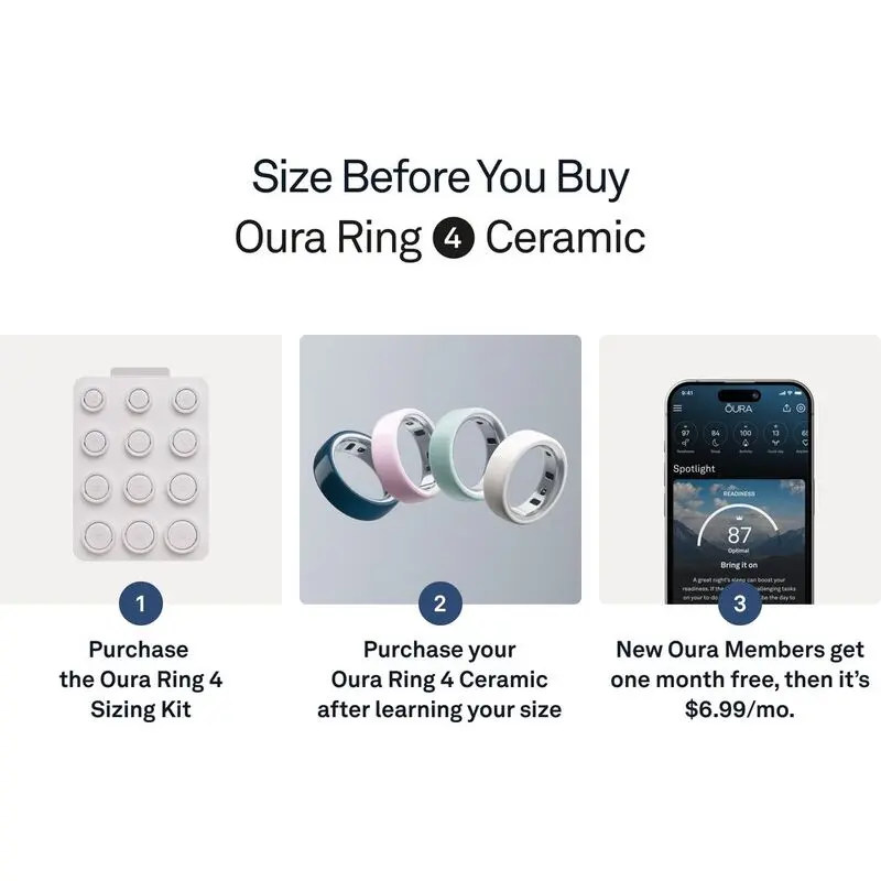 Oura Ring 4 Ceramic Smart Ring Health Activity Tracker - Midnight (Ring Size 9) mourixa qatar-3.webp