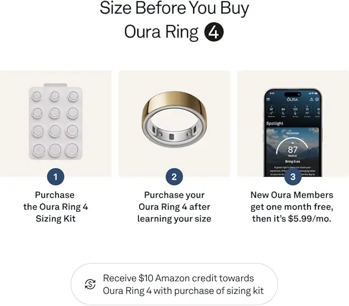 Oura Ring 4 Smart Ring Health Activity Tracker - Gold (Ring Size 9)- mourixa qatar-2.webp