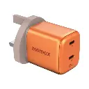 MOMAX 1-Charge 45W 2-Port GaN Charger 2X USB-C - Orange-mourixa Qatar-2.webp