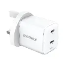 MOMAX 1-Charge 45W 2-Port GaN Charger 2X USB-C - White-mourixa Qatar-1.webp