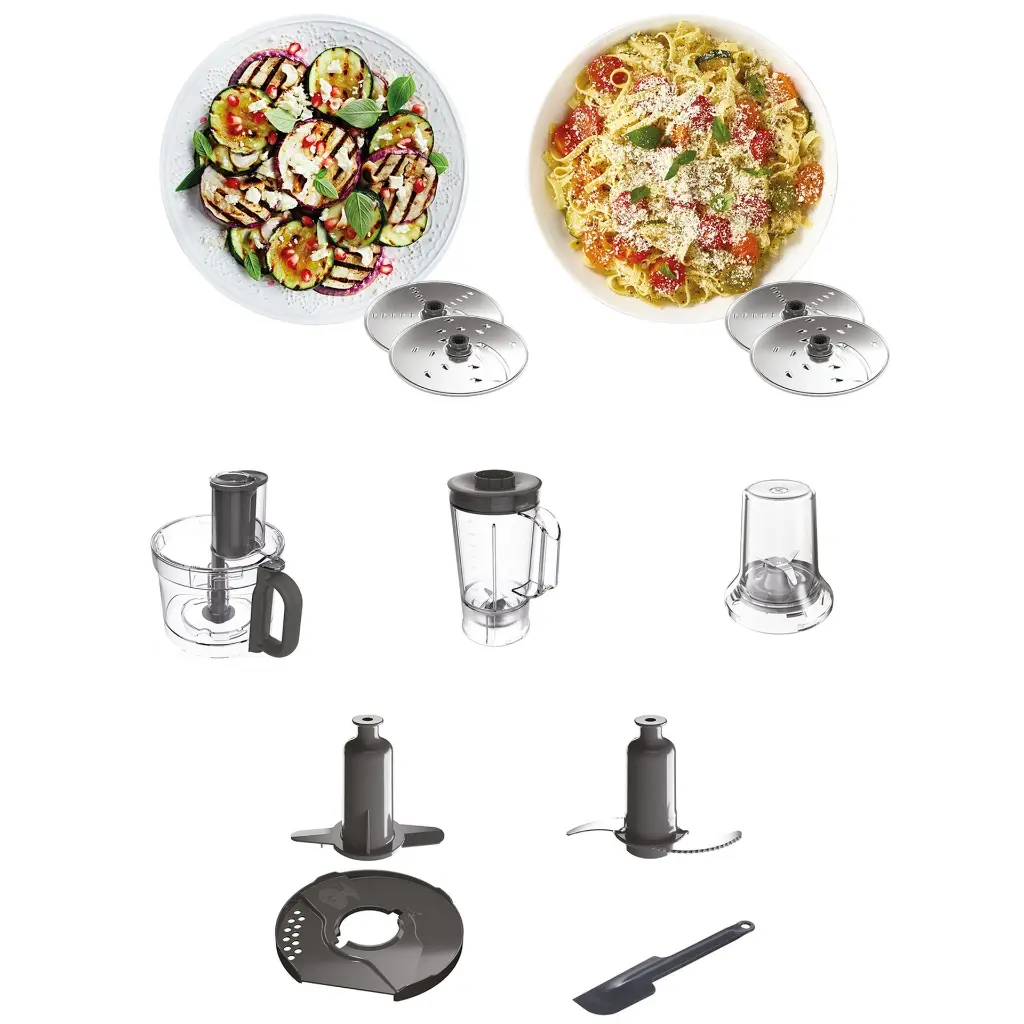 Kenwood Food Processor 1000W Multi-Functional with 2 Stainless Steel Disks, Blender, Grinder Mill, Whisk, Dough Maker FDP65.400WH White-mourixa Qatar-4.webp