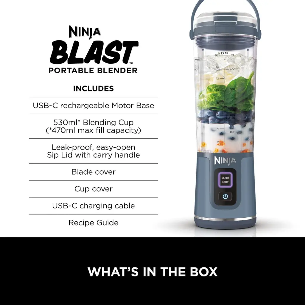 Ninja Blast Cordless Blender BC151 Rechargeable Leakproof - Blue-mourixa Qatar-2.webp