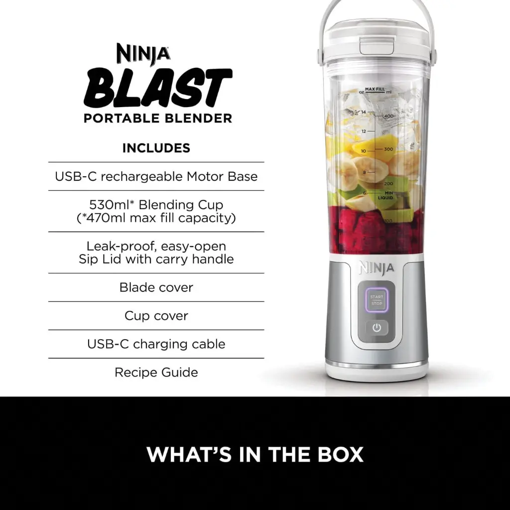 Ninja Blast Cordless Blender BC151 Rechargeable Leakproof - White-mourixa Qatar-3.webp