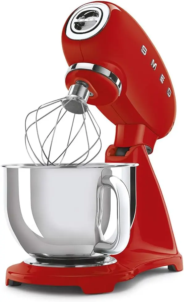 Smeg Stand Mixer SMF03 Stainless Steel, 10 Speed Full Red 4.8L-mourixa-Qatar-2.webp