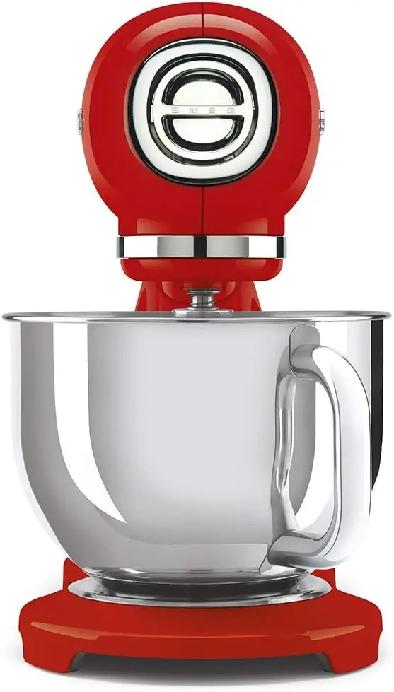 Smeg Stand Mixer SMF03 Stainless Steel, 10 Speed Full Red 4.8L-mourixa-Qatar.webp