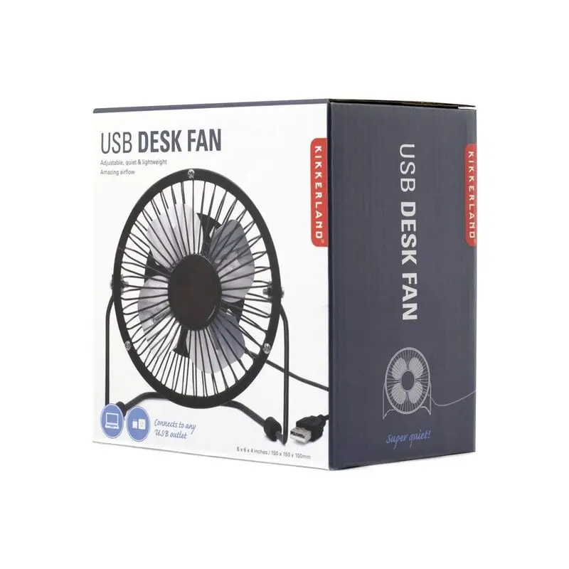 Kikkerland USB Metal Desk Fan - Black-mourixa Qatar-1.webp