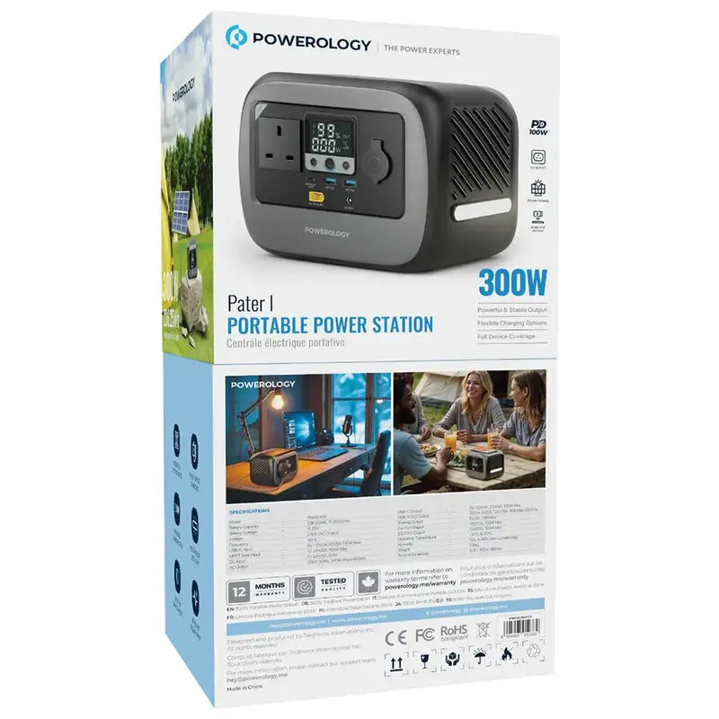 Powerology Pater I Portable Power Station 300W - Grey-mourixa Qatar-1.webp