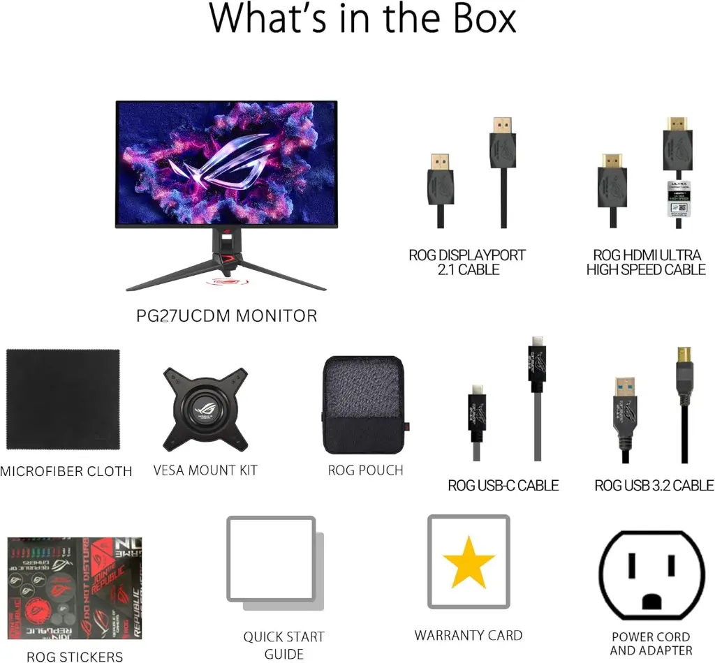 ASUS ROG Swift OLED PG27UCDM (26.5-Inch Viewable) 4K QD-OLED Panel-240Hz-27-Inch Gaming Monitor - Black-mourixa Qatar-5.webp