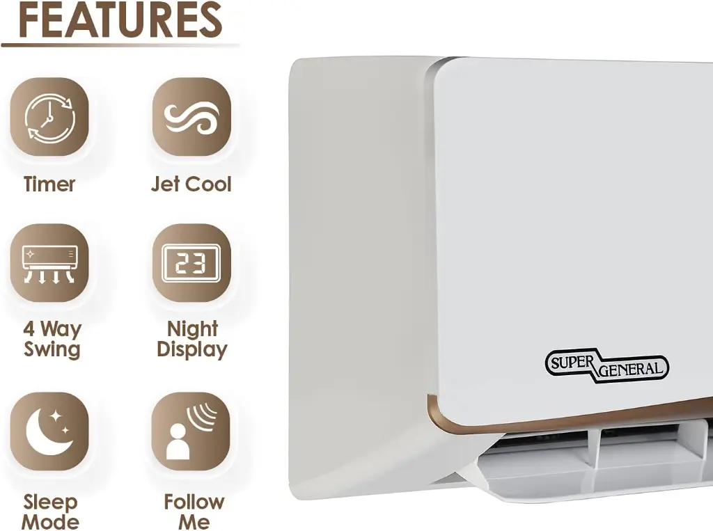 Super General Split Air Conditioner, 3.0 Ton, Rotary Compressor, SGS366GE-mourixa Qatar-2.webp