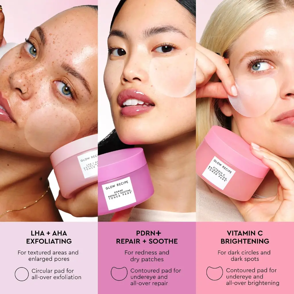 Glow Recipe LHA + AHA Exfoliating Korean Toner Pads for Smooth &Hydrated Skin - mourixa Qatar-7.webp