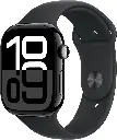 Apple Watch Series 10 (GPS, 46 mm, Jet Black Aluminium with Black Sport Band, M/L)